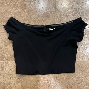 Alice & Olivia off the shoulder crop top